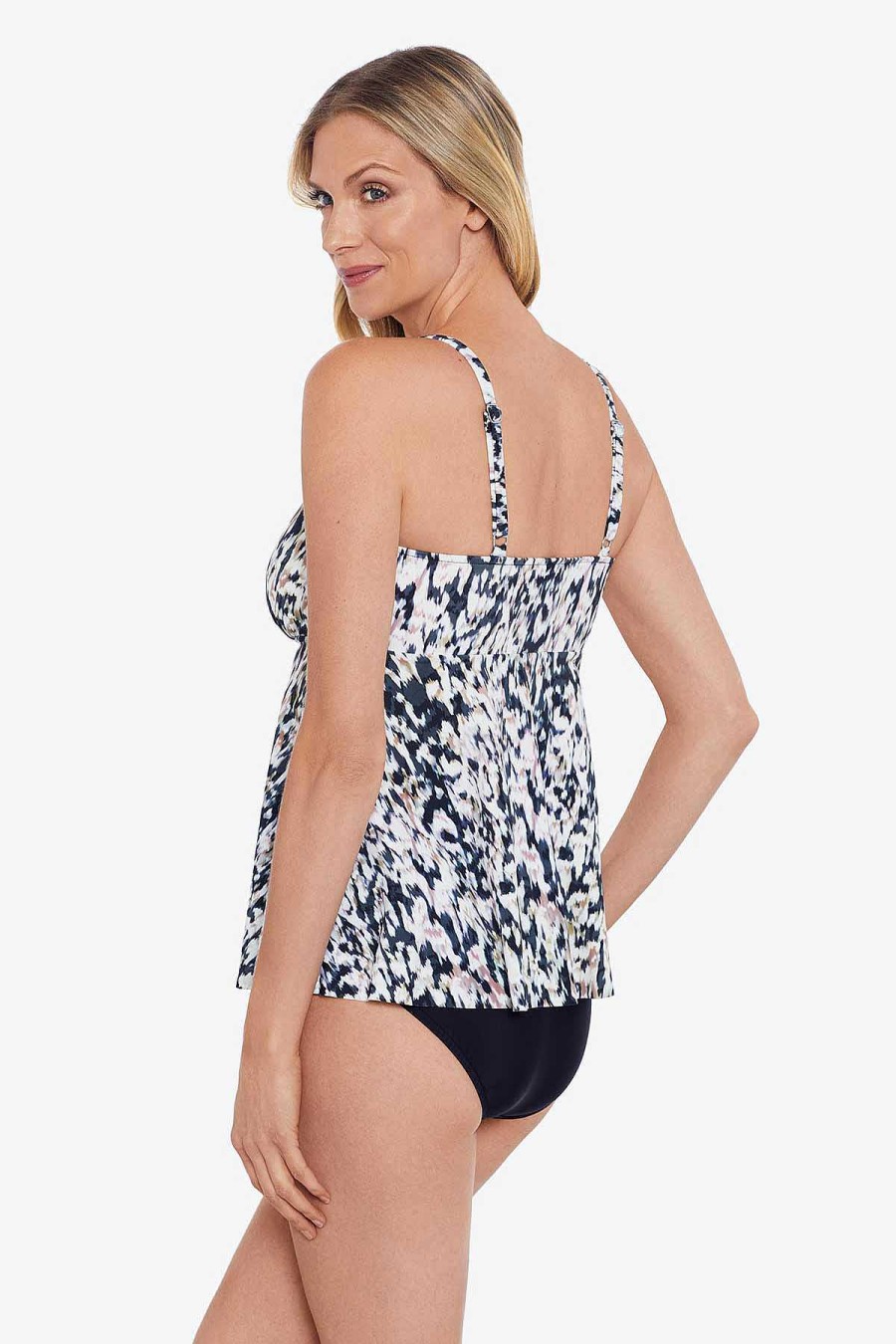 Swim Longitude | V-Neck Tankini Leopard Love Black/Multi