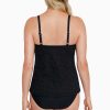 Swim Longitude | Knotted Flyaway Fauxkini One Piece Swimsuit Shadow Prowl Black