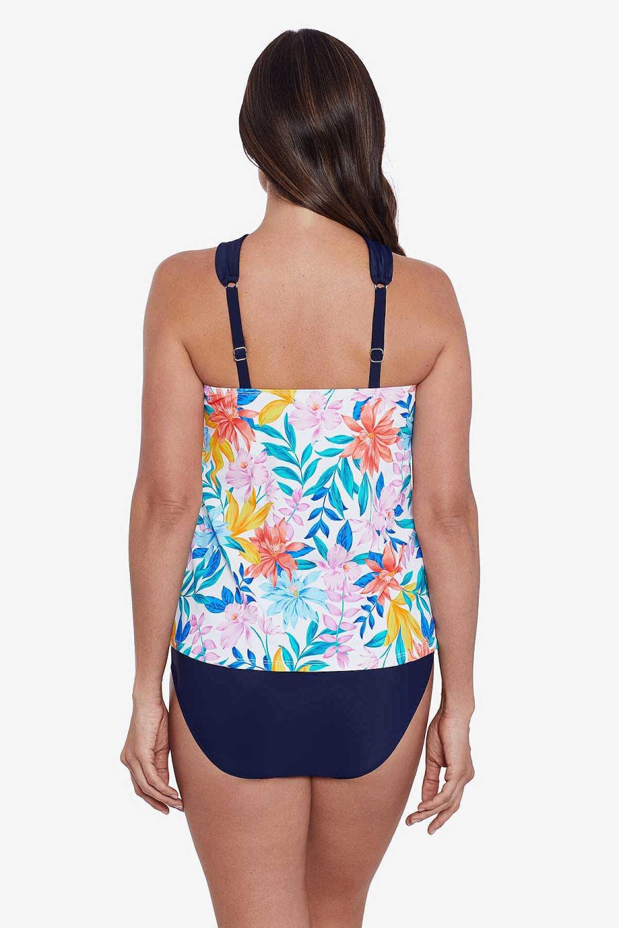 Swim Longitude | Criss Cross Neck Tankini Tropical Breeze Multi