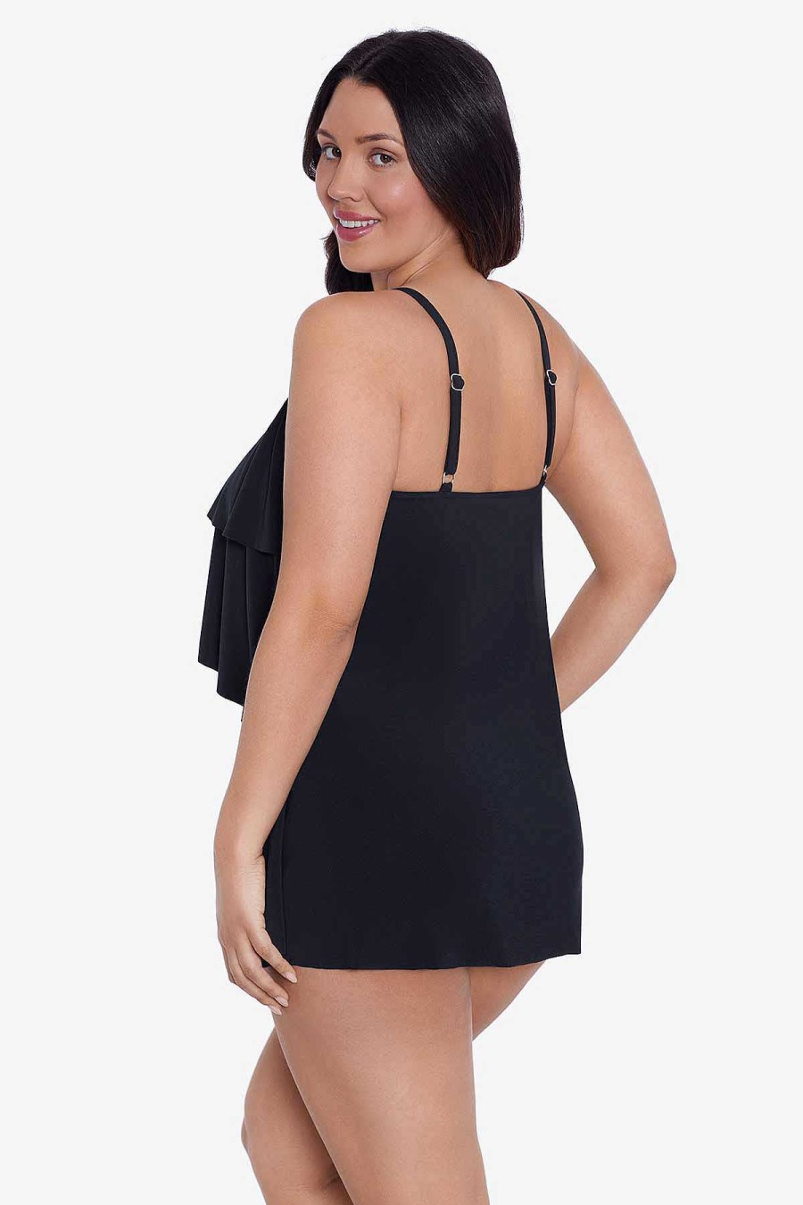 Swim Longitude | Emilia One Piece Swim Dress Solid Black