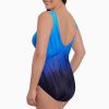 Swim Longitude | Scoopback High Neck Tank Long Torso One Piece Swimsuit High Energy Blue