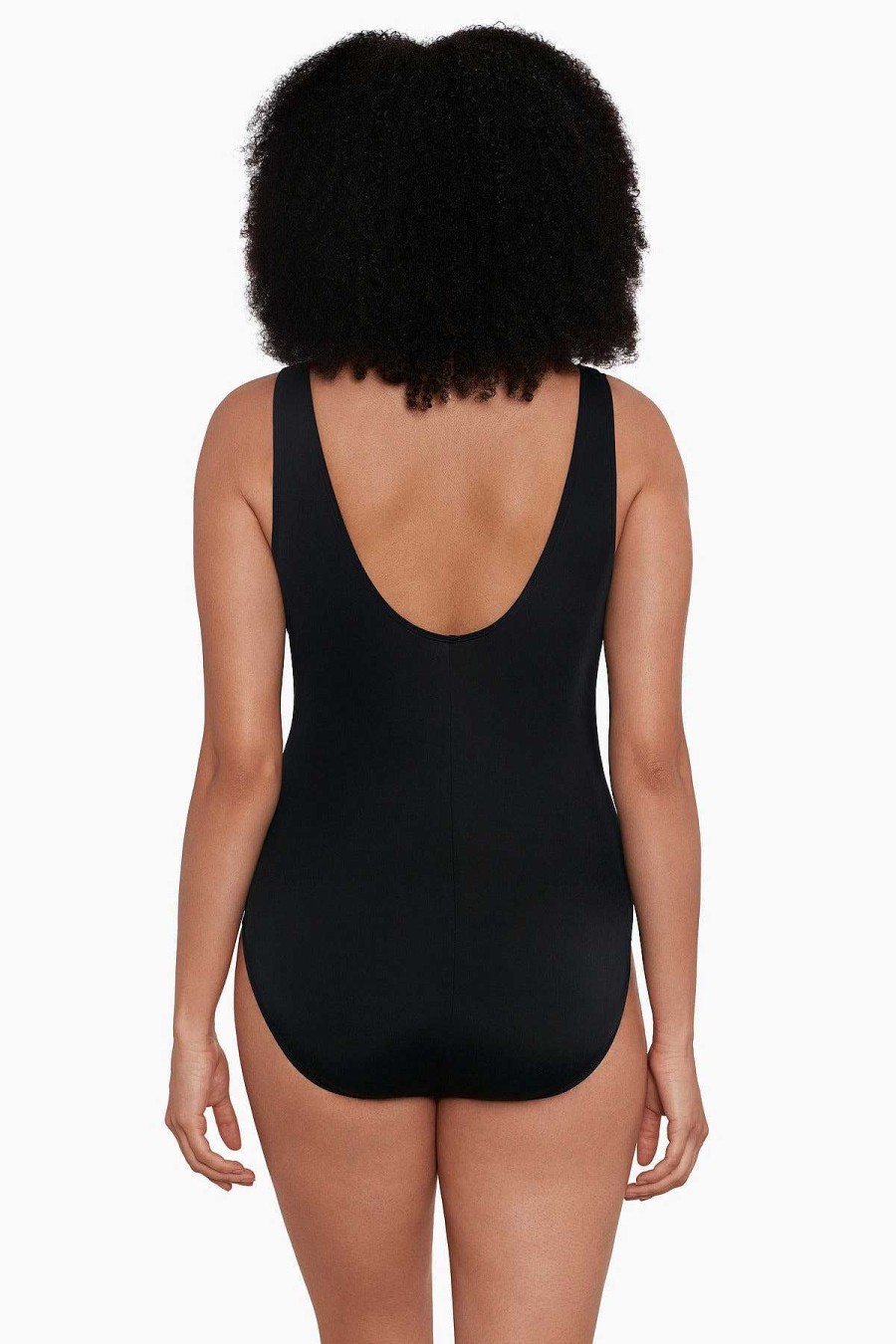 Swim Longitude | Ruffle Surplice Long Torso Swimsuit Side Swipe Multi