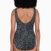 Swim Longitude | Panel Scoopback Highneck Long Torso Swimsuit Animal Lover Black/White