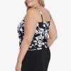 Swim Longitude | Plus Size Handkerchief Fauxkini Nightshade Black/White