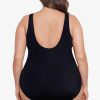 Swim Longitude | Faux Surplice Long Torso Tank Swimsuit Animal Instinct Black/White