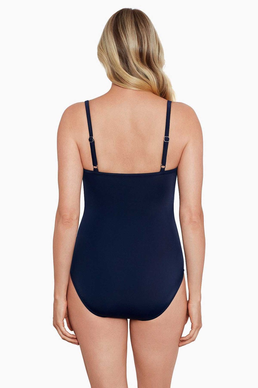 Swim Longitude | Criss Cross Mio One Piece Swimsuit Swift Charm Navy/Multi