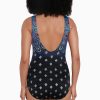 Swim Longitude | Pasha Long Torso Scoopback Highneck One Piece Swimsuit Blue