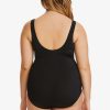 Swim Longitude | Plus Size Tank Long Torso One Piece Swimsuit Colorblock Stained Glass Blue