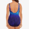 Swim Longitude | Scoopback Highneck Long Torso One Piece Swimsuit Flashing Lights Multi