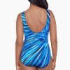 Swim Longitude | Panel Scoopneck Long Torso One Piece Swimsuit Tank Sparks Fly Blue