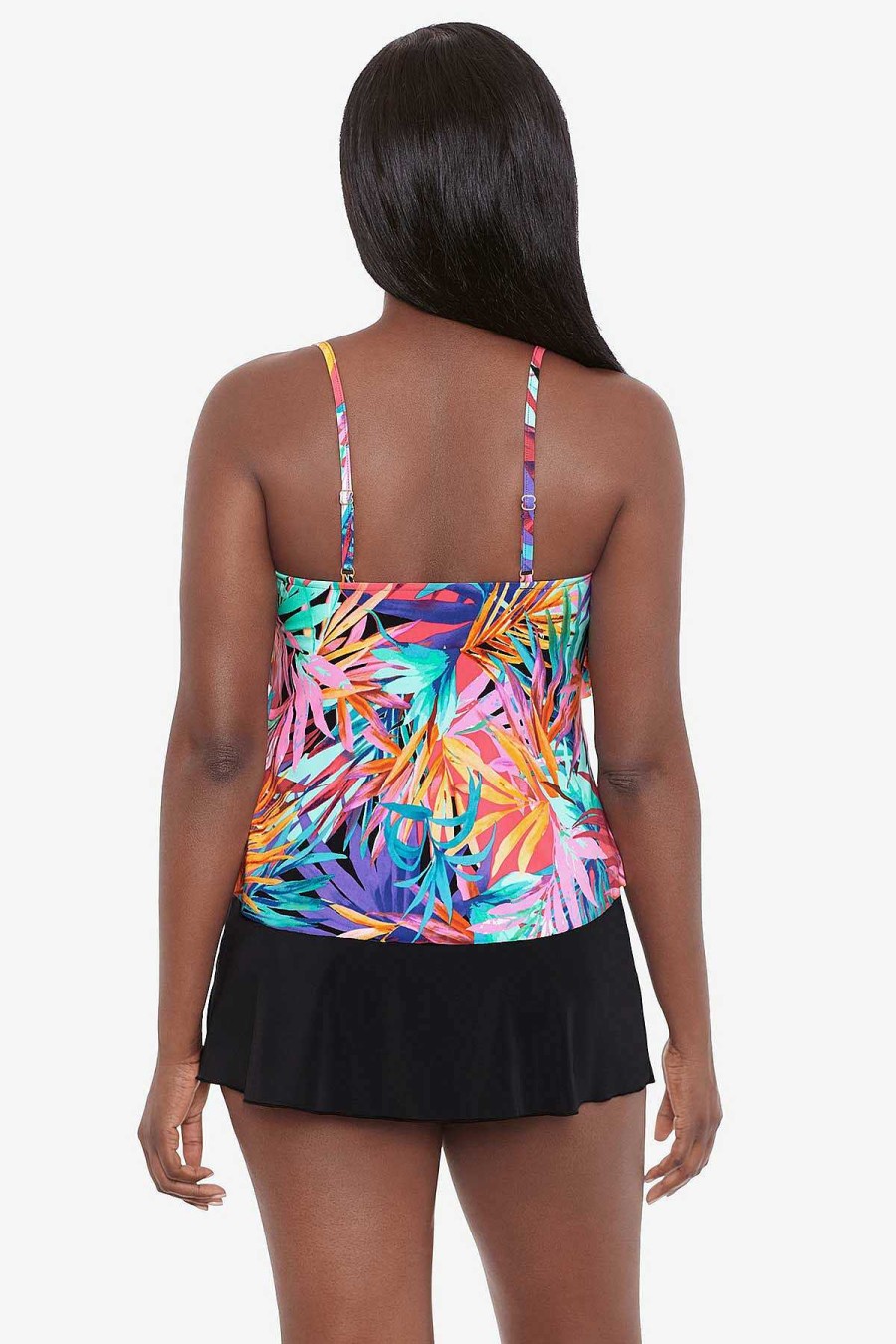 Swim Longitude | Ronnie Tankini Top Layered Jungle Multi