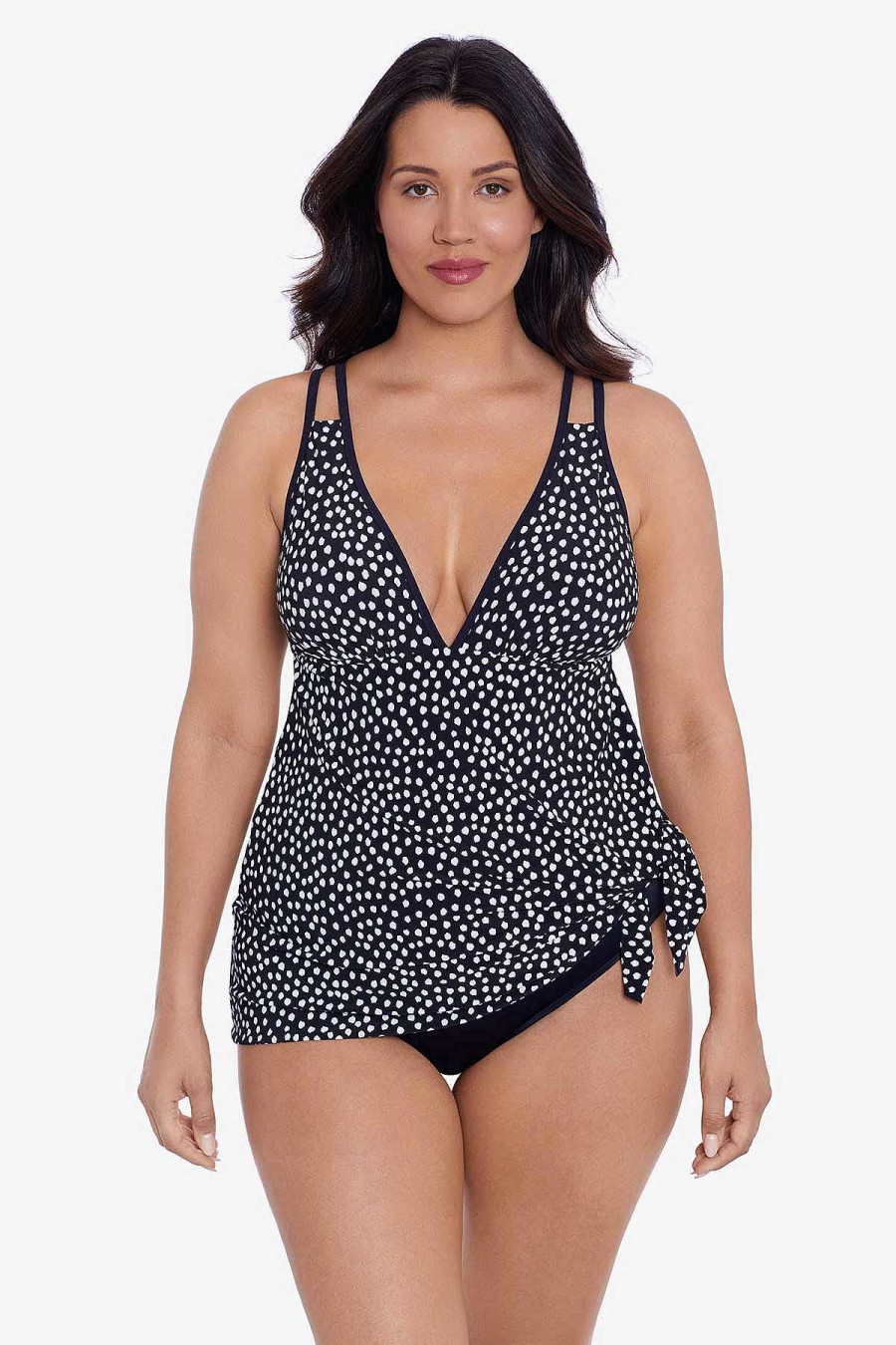 Swim Longitude | Tracey One Piece Swim Dress Funfetti Black/White