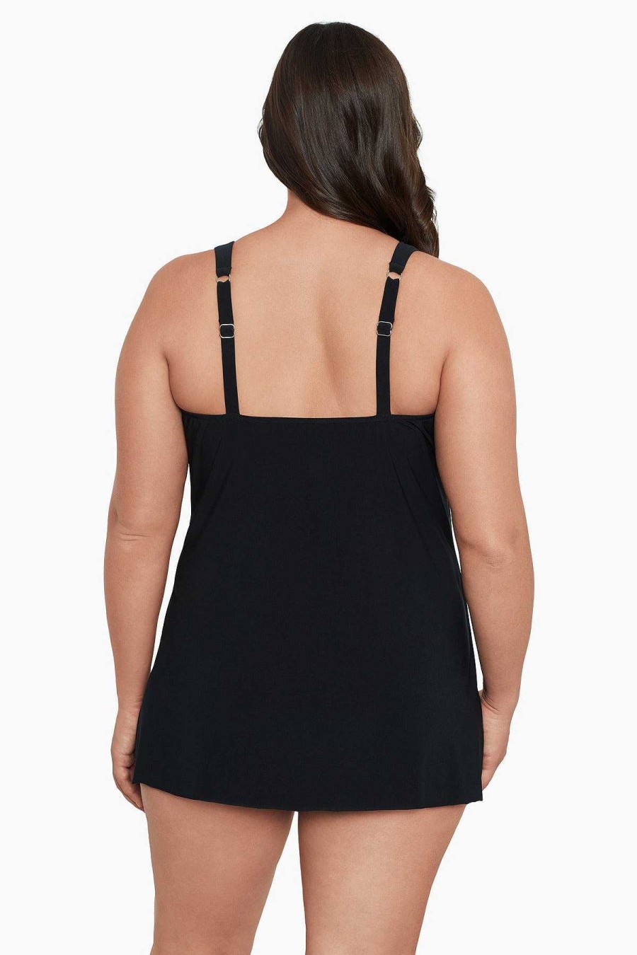 Swim Longitude | Plus Size One Piece Swimdress Lola Black