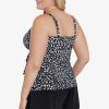 Swim Longitude | Plus Size Triple Tier Tankini Komodo Island Black