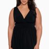 Swim Longitude | Plus Size Goddess Flyaway Swim Dress Tie Black