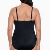 Swim Longitude | Twist Front Lingerie Tank Long Torso One Piece Swimsuit Beach Craze Multi