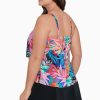 Swim Longitude | Plus Size Ronnie Tankini Top Layered Jungle Multi