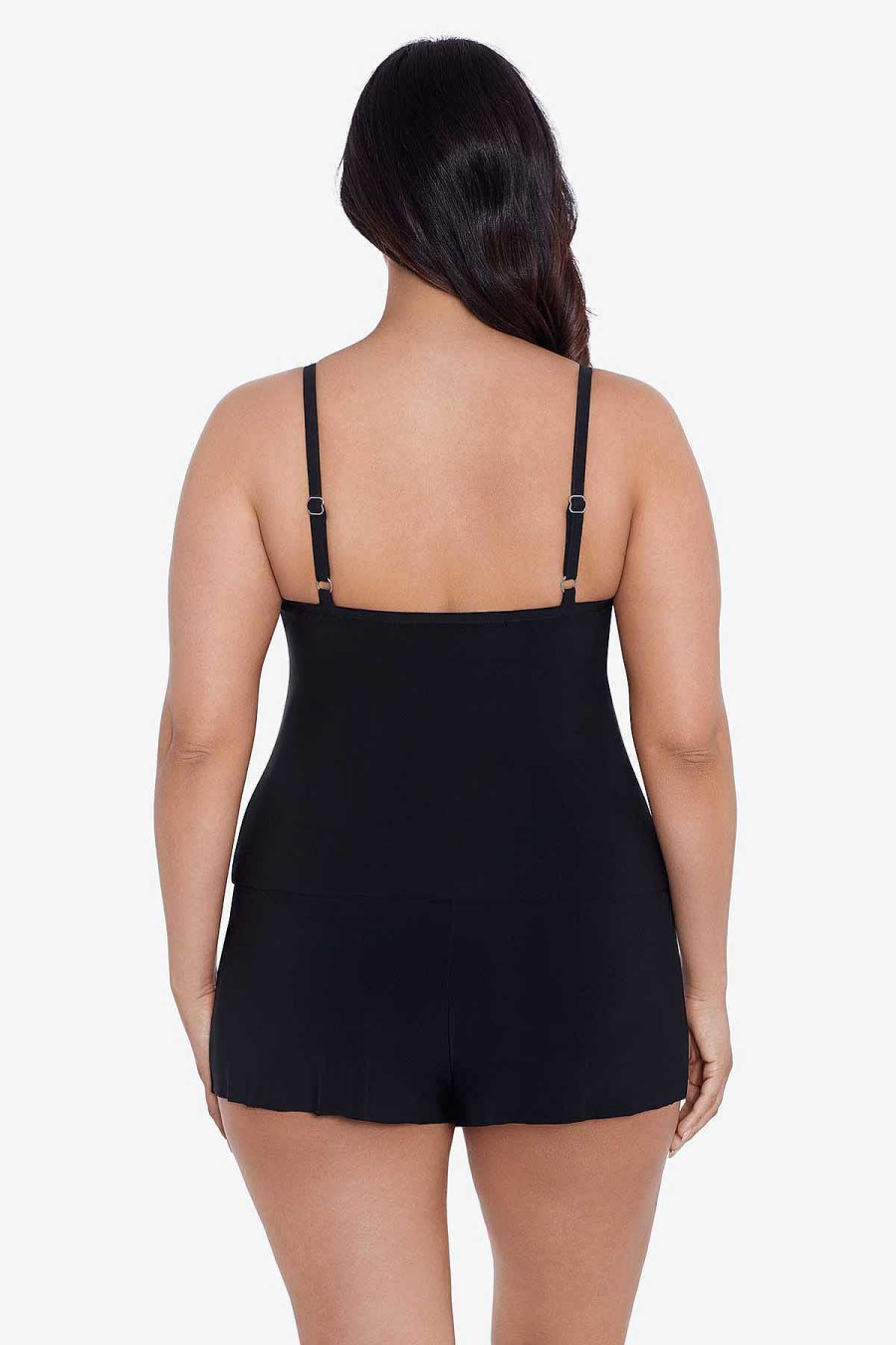 Swim Longitude | Farrah One Piece Romper Swimsuit Black