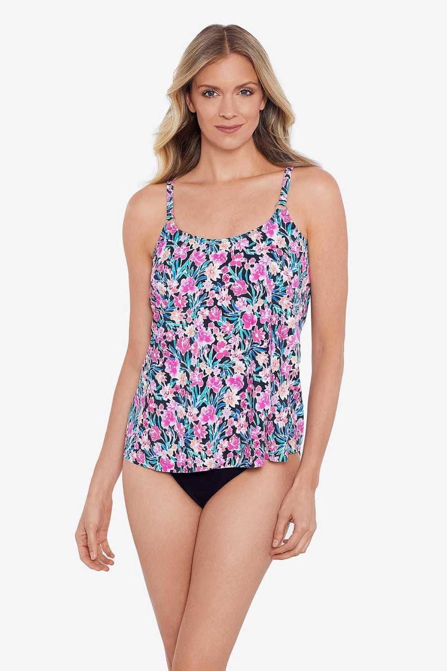 Swim Longitude | Asymmetrical Flounce Tankini Florentine Multi