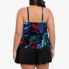 Swim Longitude | Plus Size Farah Romper One Piece Swimsuit Rainforest Woodcut Multi