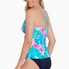 Swim Longitude | High Neck Keyhole Tankini Top Hidden Garden Multi