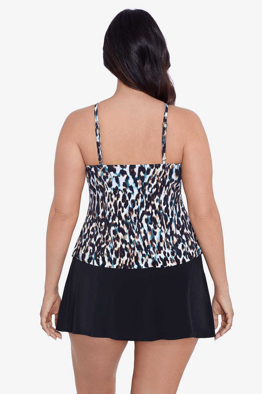 Swim Longitude | Rachel Tankini Top Leopard In The Mist Brown