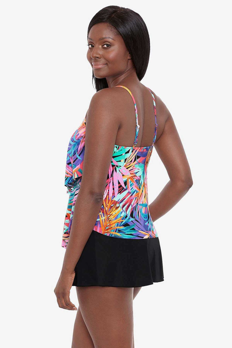 Swim Longitude | Ronnie Tankini Top Layered Jungle Multi