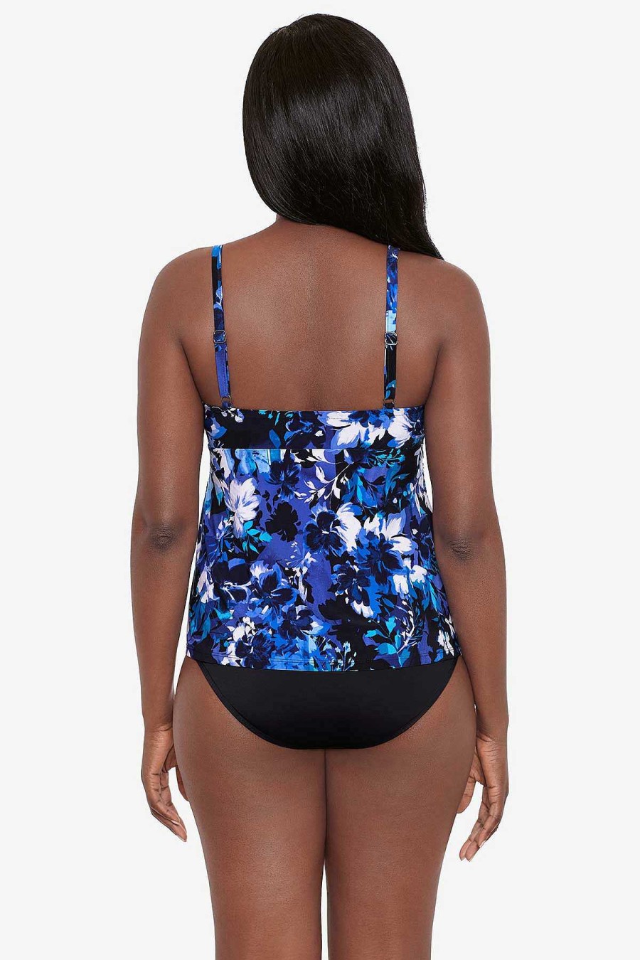 Swim Longitude | Cara Tankini Top Tie Dye Floral Multi