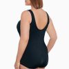 Swim Longitude | Plus Size Shirred Front Girl Leg One Piece Swimsuit Tile Play Multi