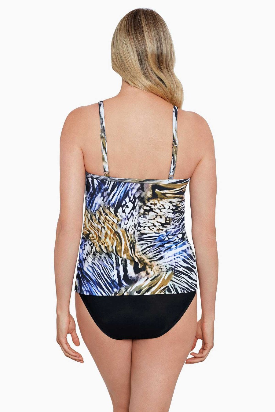 Swim Longitude | High Neck Tankini Top Wild Thing Multi