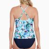 Swim Longitude | High Neck Keyhole Tankini Top Graphic Garden Multi