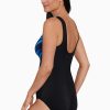 Swim Longitude | High Neck Tank One Piece Swimsuit Ocean Motion Blue