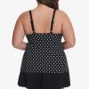 Swim Longitude | Plus Size Ruffle Faux Skirtini Dot To Dot Black/White