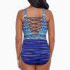 Swim Longitude | Lace-Up Back Tank Long Torso One Piece Swimsuit Mayan Trail Multi