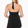 Swim Longitude | Handkerchief Halter Long Torso Swim Dress Little Dress Black