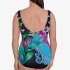 Swim Longitude | Panel Scoopneck Tank Long Torso One Piece Swimsuit Hidden Wild Multi