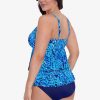 Swim Longitude | Plus Size Leona Tankini Top Bali Brocade Blue/Multi