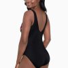 Swim Longitude | Plus Size Side Tie Surplice Swimsuit Off Set Multi