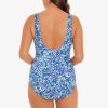 Swim Longitude | Ruffle Front Surplice One Piece Long Torso Swimsuit Ocean Air Blue