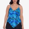 Swim Longitude | Plus Size Ronnie Tankini Top Wave Catcher Blue/Multi