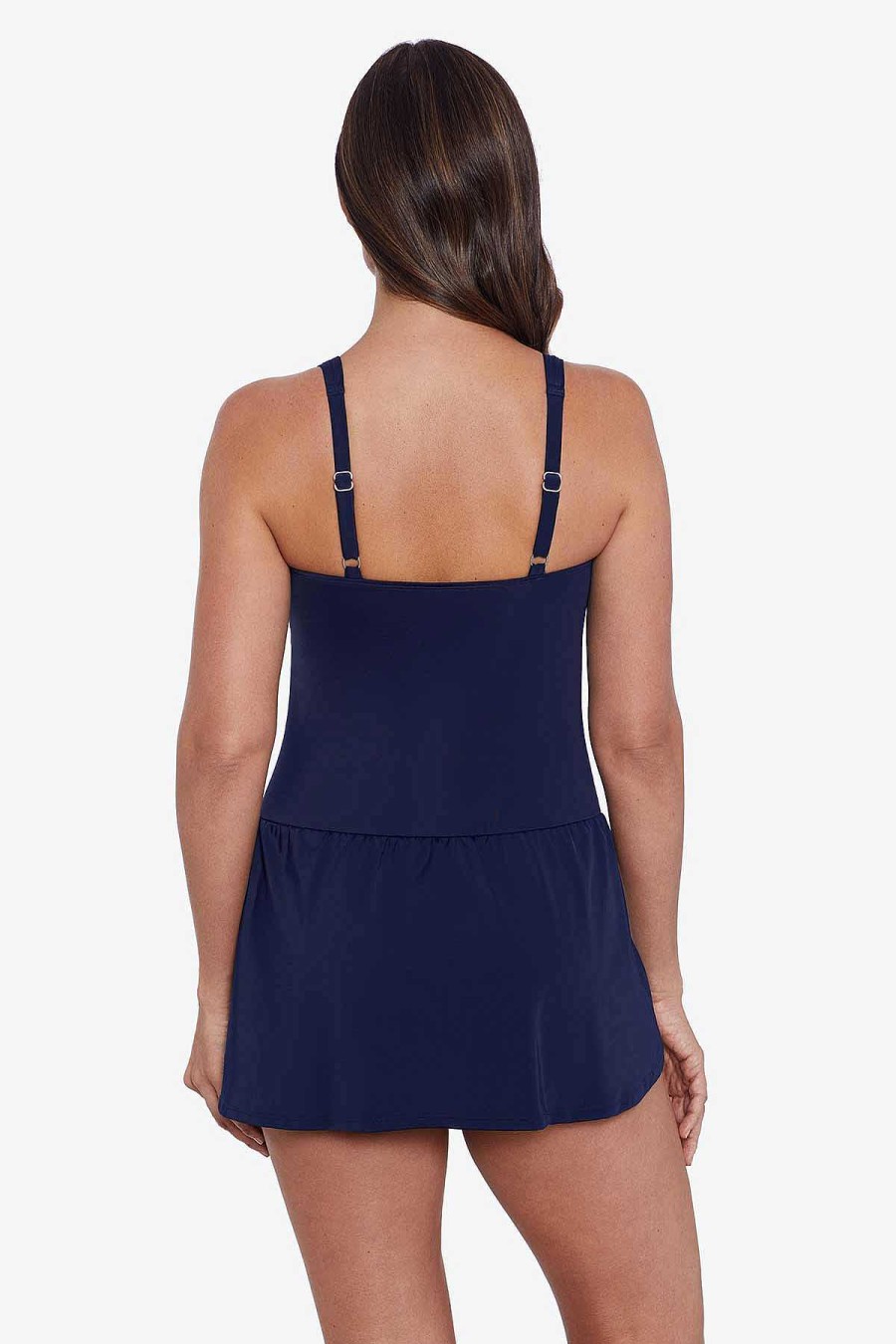 Swim Longitude | Square Neck Skater Dress Skip To My S Blue