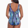 Swim Longitude | Twist Drape Tank Long Torso One Piece Swimsuit Brilliant Streaks Multi