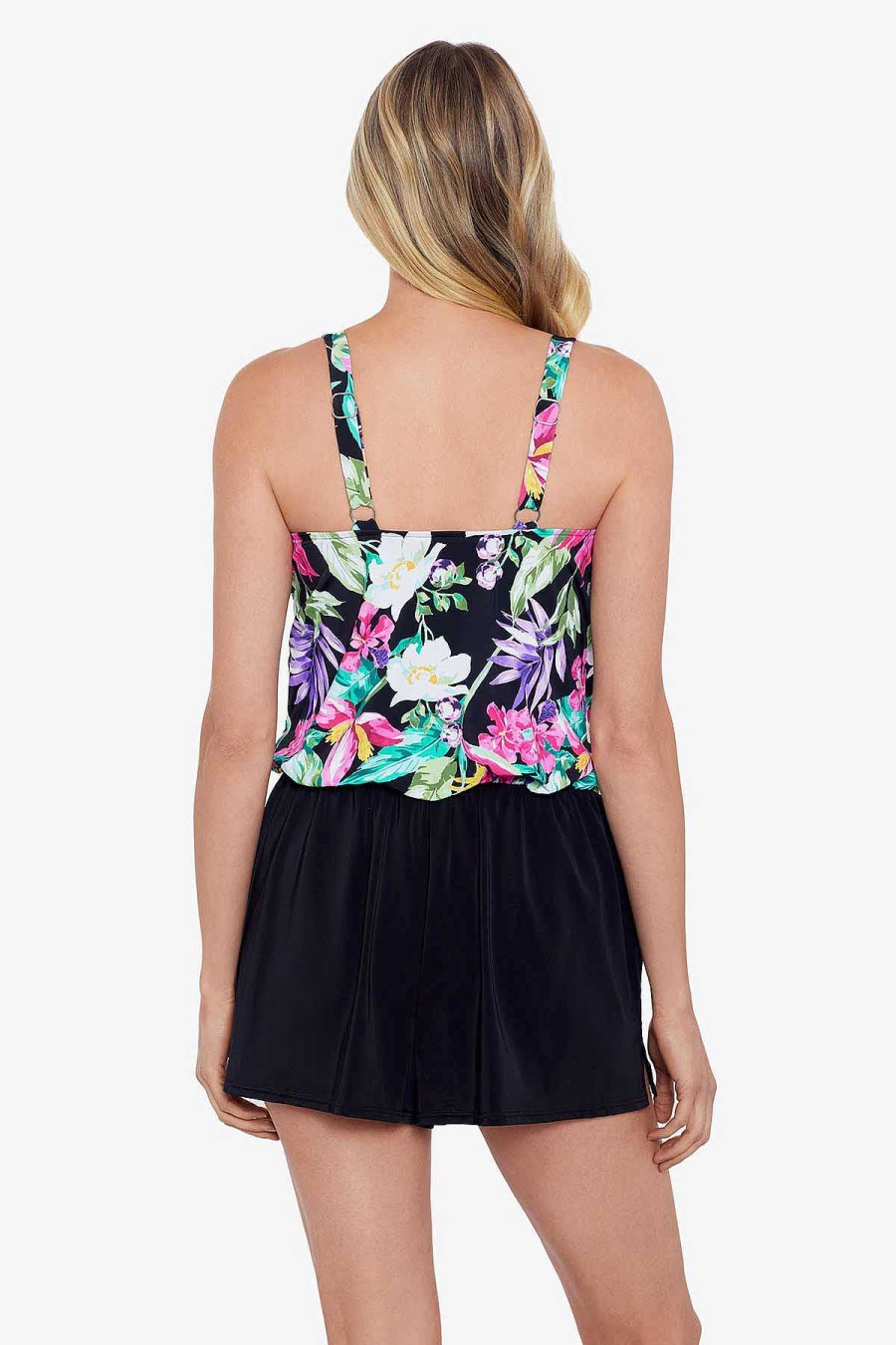 Swim Longitude | Romper W Pockets Mystic Tropic Black/Multi