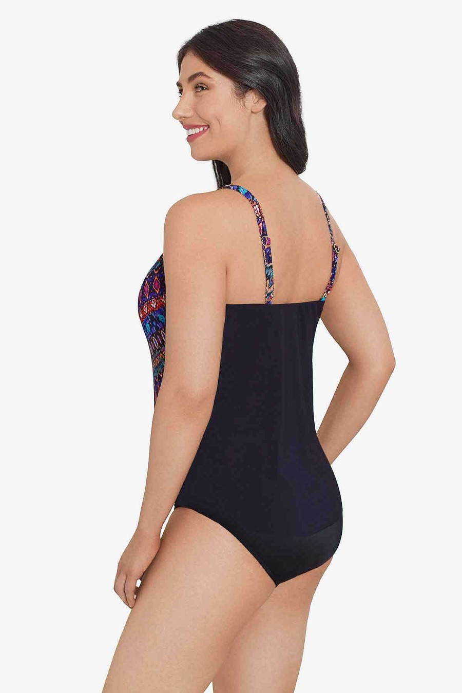 Swim Longitude | Hank Tankini Top Cornered Multi