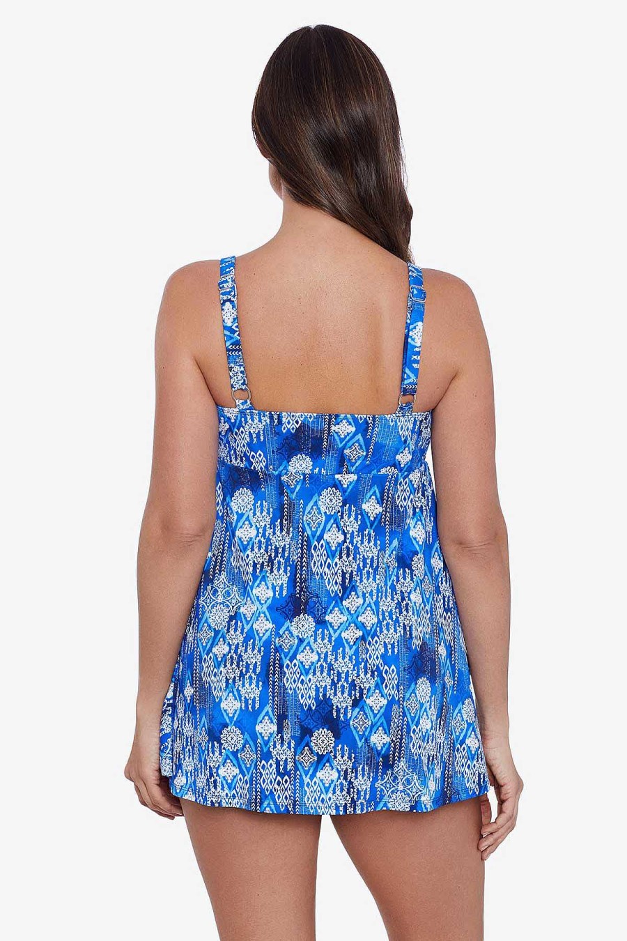 Swim Longitude | Triple Tier Swimdress Magic Carpet Blue