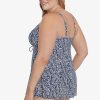 Swim Longitude | Plus Size Empire Swimdress Shifting Shapes Navy/White