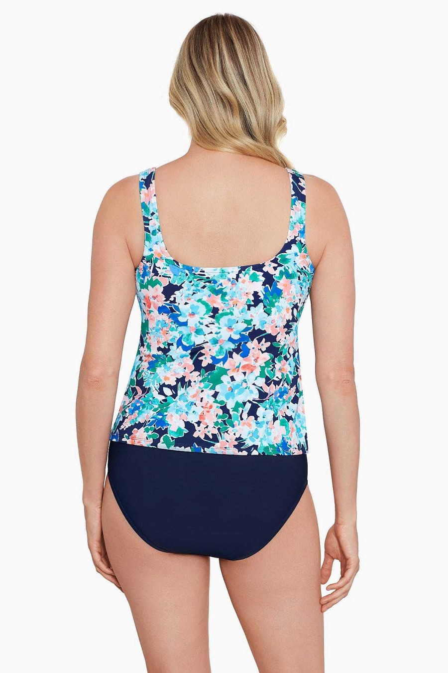 Swim Longitude | Mastectomy Basic Tankini Top Ditsy Days Multi