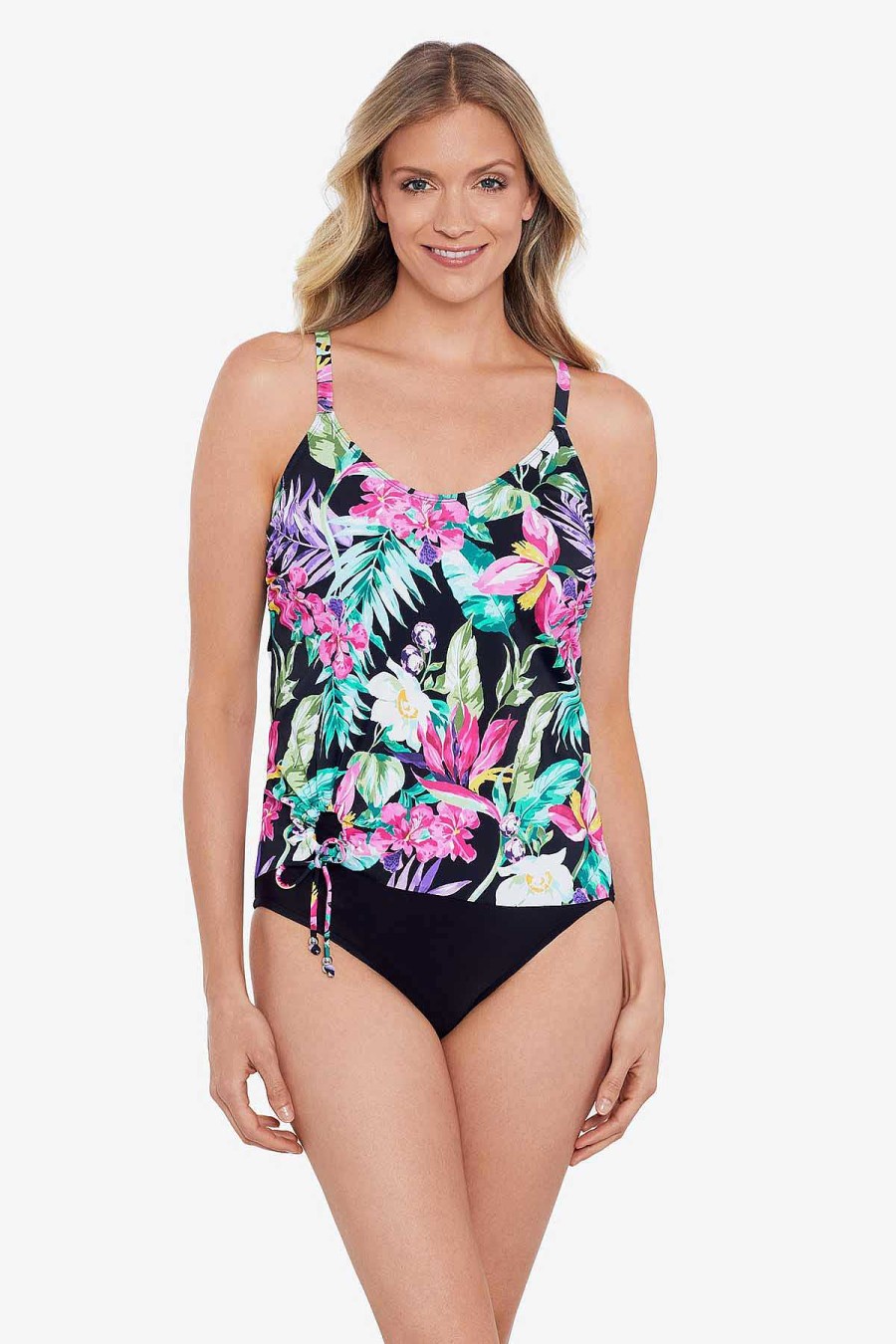 Swim Longitude | Side Ring Tankini Mystic Tropic Black/Multi