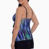 Swim Longitude | Ruffle Faux Shortini W/ Pockets Long Torso One Piece Swimsuit Brilliant Streaks Multi