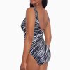 Swim Longitude | Panel Scoopneck Tank Long Torso One Piece Swimsuit Night Point Black/White